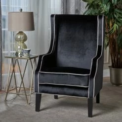 Deals 🎉 GDFStudio GDF Studio Edell Traditional New Velvet Two Toned High Winged Back Club Chair, B 🎁 -Living Room Furniture Shop 38f10c6c01c98c88 9011 w800 h800 b0 p0
