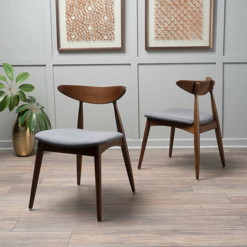 Coupon 🌟 GDFStudio GDF Studio Issaic Mid Century Design Wood Dining Chairs, Set Of 2, Charcoal/Waln 🔥 2 Coupon 🌟 GDFStudio GDF Studio Issaic Mid Century Design Wood Dining Chairs, Set Of 2, Charcoal/Waln 🔥 - Image 2