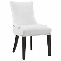 Discount 👏 LexMod Marquis Faux Leather Dining Chair, White 👏