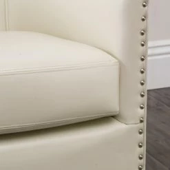 Cheapest 🎉 GDFStudio GDF Studio Carlton Tub Design Club Chair With Nailheads Accents, Ivory Leather 🤩 -Living Room Furniture Shop 3ba143c401c3f203 4562 w800 h800 b0 p0