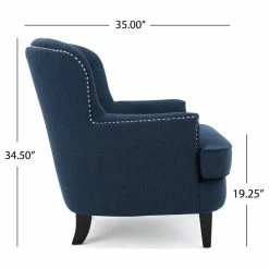 Promo 💯 GDFStudio GDF Studio Alfred Royal Vintage Design Upholstered Arm Chair, Dark Blue 😍 -Living Room Furniture Shop 3c11839b01aebf3d 9354 w800 h800 b1 p0