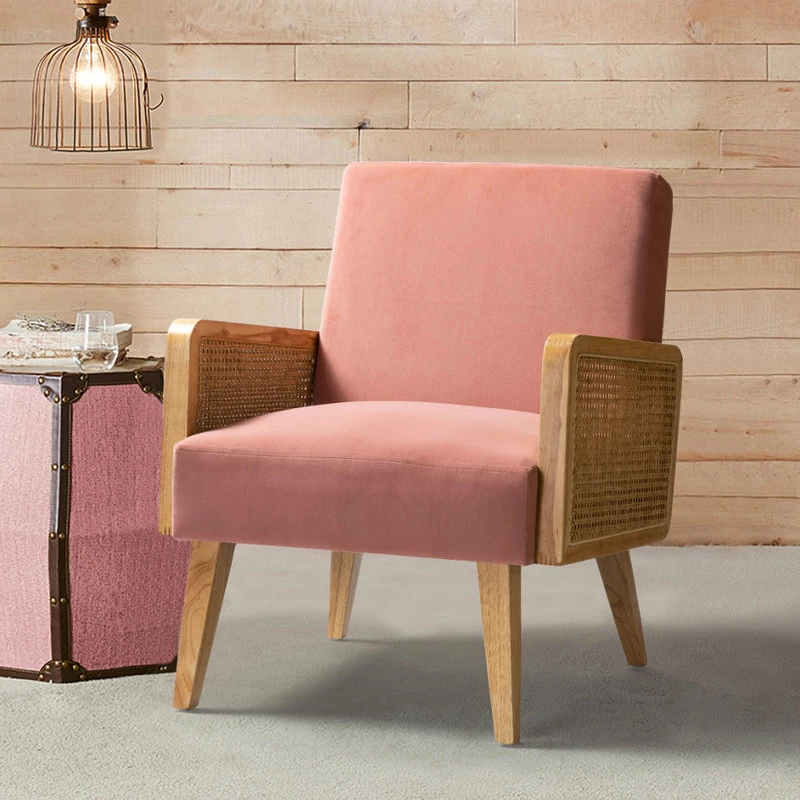Wholesale 🛒 Karat Home Delphine Cane Accent Chair, Blush 👍 2 Wholesale 🛒 Karat Home Delphine Cane Accent Chair, Blush 👍 - Image 2