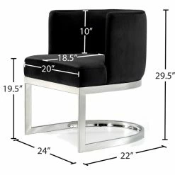 Outlet ⌛ MOD The Fay Dining Chair, Black And Chrome, Velvet ⭐ -Living Room Furniture Shop 3df149d002741555 1287 w800 h800 b1 p0