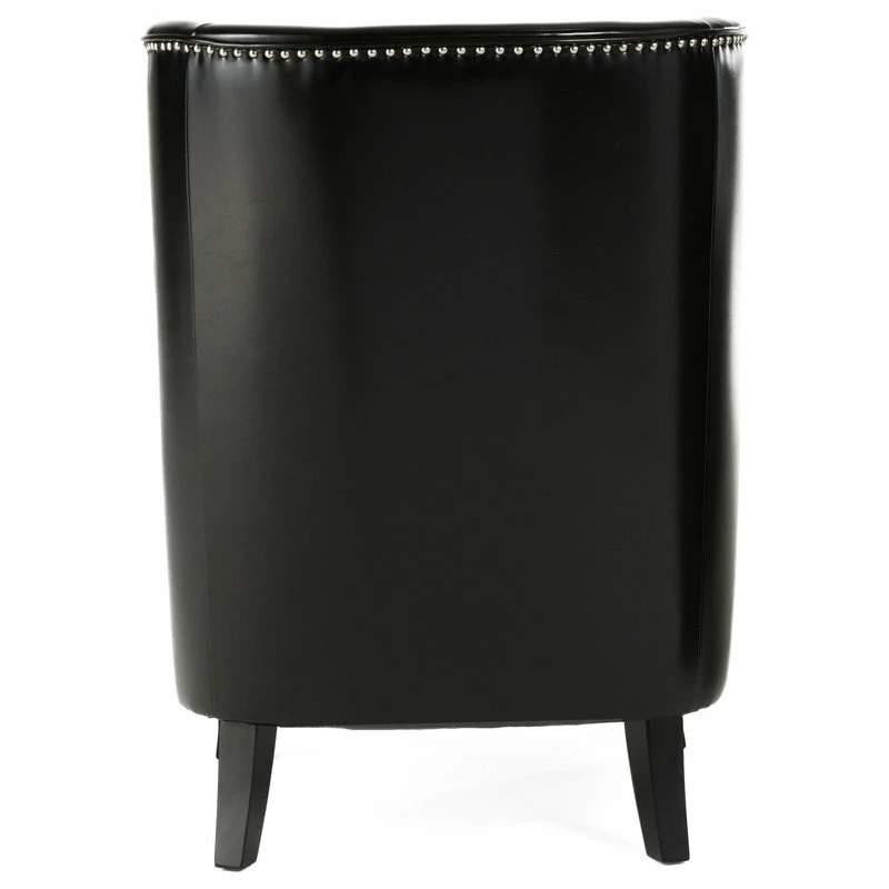 Best Sale 🎉 GDFStudio GDF Studio Jameson Tall Wingback Leather Club Chair, Black 😉 6 Best Sale 🎉 GDFStudio GDF Studio Jameson Tall Wingback Leather Club Chair, Black 😉 - Image 6