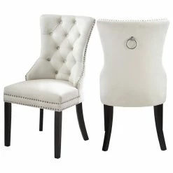 Best deal ๐ MOD The Monarch Dining Chair, Cream, Velvet, Set Of 2 ๐