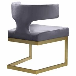 Buy 🥰 MOD The Eve Dining Chair, Gray And Gold, Velvet And Metal 🌟 -Living Room Furniture Shop 4351756002741850 0738 w800 h800 b1 p0
