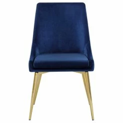 Flash Sale 😉 Meridian Furniture Karina Velvet Dining Chairs, Set Of 2, Navy, Gold Base 🧨 -Living Room Furniture Shop 43e18350027411e5 3395 w800 h800 b1 p0