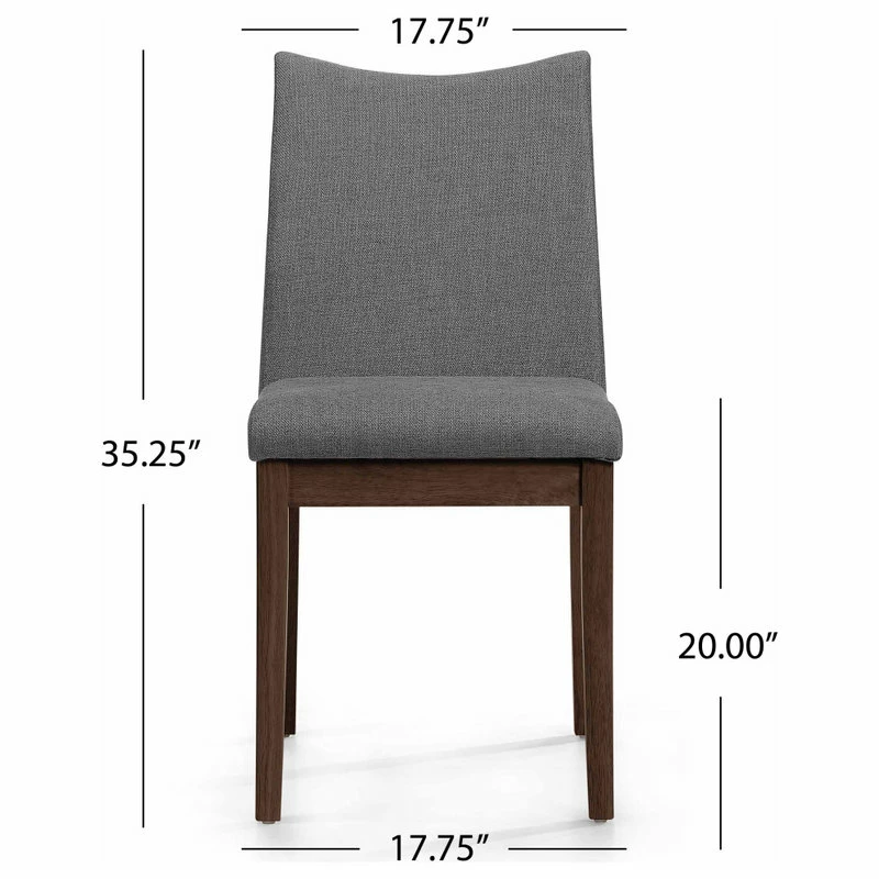 Best Pirce 🔥 GDFStudio GDF Studio Gertrude Fabric & Wood Finish Dining Chairs, Set Of 2, Dark Gray/Waln 😍 3 Best Pirce 🔥 GDFStudio GDF Studio Gertrude Fabric & Wood Finish Dining Chairs, Set Of 2, Dark Gray/Waln 😍 - Image 3