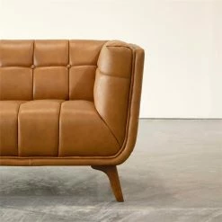 Cheap 🥰 Ashcroft Allen Mid Century Modern Tufted Genuine Leather Sofa In Cognac Tan 😀 -Living Room Furniture Shop 46013b1e0f9f9c83 5851 w800 h800 b0 p0