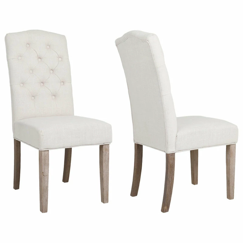 Budget โ BTexpert French High Back Tufted Upholstered Dining Chair, Set Of 2 Ivory Beige ๐ 1 Budget โ BTexpert French High Back Tufted Upholstered Dining Chair, Set Of 2 Ivory Beige ๐