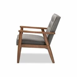 Best reviews of 😀 Baxton Studio Sorrento Retro Upholstered Wooden Lounge Chair, Gray Fabric ✔️ -Living Room Furniture Shop 4b21813706f0564f 0671 w800 h800 b1 p0