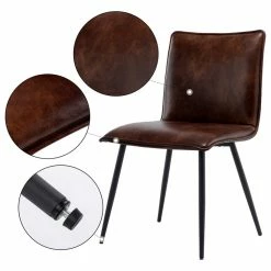 New ⌛ Duhome Elegant Lifestyle Set Of 4 Minimalist Faux Leather Side Chairs For Dining Room, Dark Brown 🌟 -Living Room Furniture Shop 4bc1e796004717a6 7367 w800 h800 b1 p0
