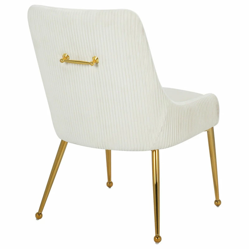 Buy ⭐ MOD The Cue Dining Chair, Cream And Gold, Pleated Velvet, Set Of 2 👏 6 Buy ⭐ MOD The Cue Dining Chair, Cream And Gold, Pleated Velvet, Set Of 2 👏 - Image 6