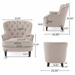Best reviews of 🤩 GDFStudio GDF Studio Alfred Royal Vintage Design Upholstered Arm Chair, Beige 🔥 -Living Room Furniture Shop 4e61ba5002eb4a2b 5542 w800 h800 b1 p0
