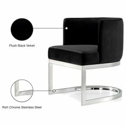 Outlet ⌛ MOD The Fay Dining Chair, Black And Chrome, Velvet ⭐ -Living Room Furniture Shop 4eb113890274154f 1287 w800 h800 b1 p0