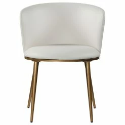 Best Pirce 🥰 MOD The Almar Dining Chair, White And Brushed Gold, Faux Leather And Iron, Set Of 2 🥰 -Living Room Furniture Shop 4fa165c102741518 1313 w800 h800 b1 p0