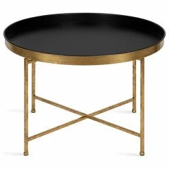 Best Pirce 😍 Uniek Celia Round Metal Coffee Table, Black/Gold 28.25x28.25x19 ✨ -Living Room Furniture Shop 4fa17e9700c90f55 9700 w800 h800 b1 p0