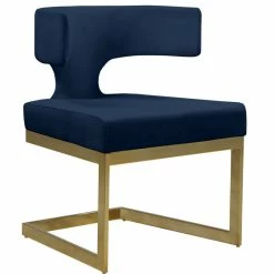 Flash Sale 🎉 MOD The Eve Dining Chair, Navy And Gold, Velvet And Metal ⌛
