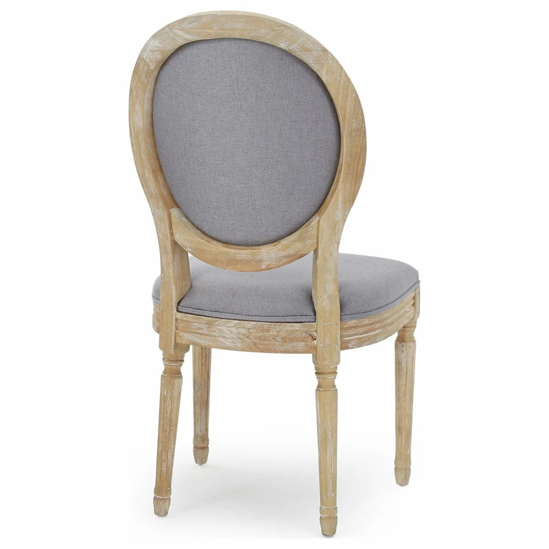 Outlet 👍 GDFStudio Jerome French Country Dining Chairs, Set Of 4, Light Gray/Natural, Fabric, Rubberwood 🎁 6 Outlet 👍 GDFStudio Jerome French Country Dining Chairs, Set Of 4, Light Gray/Natural, Fabric, Rubberwood 🎁 - Image 6