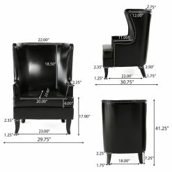 Best Sale 🎉 GDFStudio GDF Studio Jameson Tall Wingback Leather Club Chair, Black 😉 12 Best Sale 🎉 GDFStudio GDF Studio Jameson Tall Wingback Leather Club Chair, Black 😉 -Living Room Furniture Shop 53f16d51039fdd94 1590 w800 h800 b1 p0