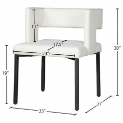 Promo 💯 MOD The Verve Dining Chair, White And Matte Black, Faux Leather And Iron, Set Of 2 ❤️ -Living Room Furniture Shop 54c1940c027417fa 0746 w800 h800 b1 p0