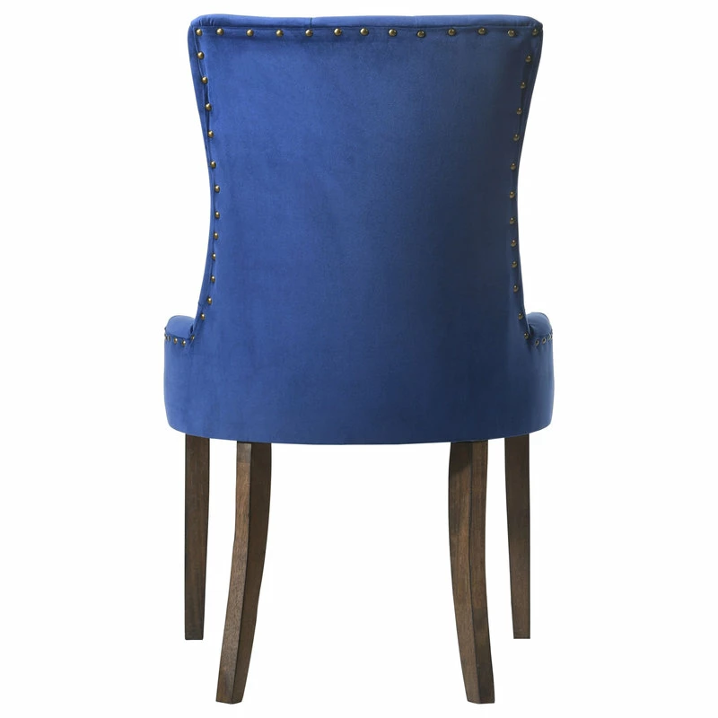 Discount 👏 Acme Furniture Farren Side Chair, Blue Velvet And Espresso Finish 👍 3 Discount 👏 Acme Furniture Farren Side Chair, Blue Velvet And Espresso Finish 👍 - Image 3