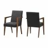 Best deal 👍 Baxton Studio Andrea Mid-Century Modern Dark Gray Upholstered Wooden Armchair, Set Of 2 🥰