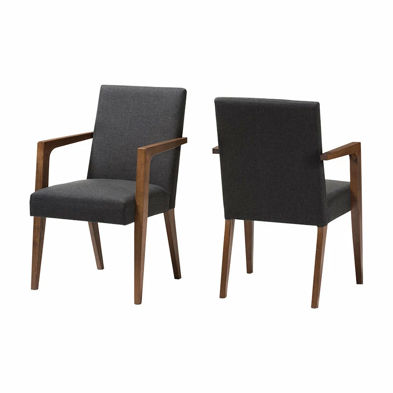 Best deal 👍 Baxton Studio Andrea Mid-Century Modern Dark Gray Upholstered Wooden Armchair, Set Of 2 🥰 1 Best deal 👍 Baxton Studio Andrea Mid-Century Modern Dark Gray Upholstered Wooden Armchair, Set Of 2 🥰