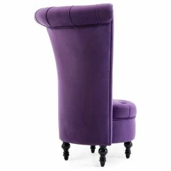 Hot Sale 👍 Belleze Royal High Back Velvet Tufted Ottoman Chair, Purple 🥰 -Living Room Furniture Shop 5a5156740bb24acf 7764 w800 h800 b1 p0
