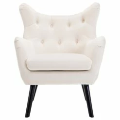 Deals 👏 BELLEZE Mid Century Tufted Wingback Chair, White 🎁