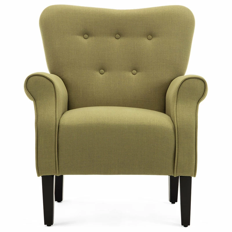 Wholesale 🎁 Belleze High Wingback Linen Armchair, Avocado 😉 2 Wholesale 🎁 Belleze High Wingback Linen Armchair, Avocado 😉 - Image 2