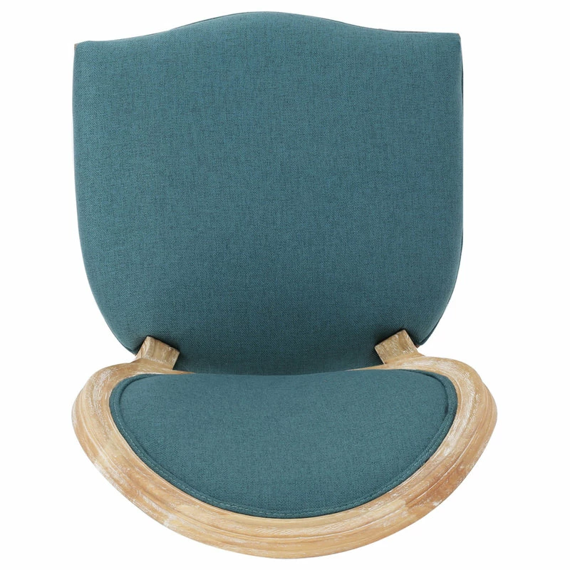 Deals ๐งจ GDFStudio GDF Studio Phinnaeus French Country Fabric Dining Chairs (Set Of 2), Dark Teal โญ 5 Deals ๐งจ GDFStudio GDF Studio Phinnaeus French Country Fabric Dining Chairs (Set Of 2), Dark Teal โญ - Image 5