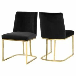 Budget 🎉 MOD The Josephine Velvet Dining Chair, Black And Gold, Set Of 2 🎉