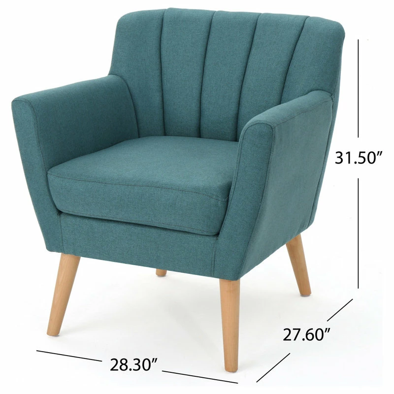 Brand new 🥰 GDFStudio GDF Studio Madelyn Mid Century Modern Fabric Club Chair, Dark Teal 😉 3 Brand new 🥰 GDFStudio GDF Studio Madelyn Mid Century Modern Fabric Club Chair, Dark Teal 😉 - Image 3