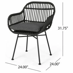 Discount 😍 GDFStudio Rodney Indoor Woven Faux Rattan Chairs With Cushions, Set Of 2, Gray, Dark Gray 🎁 -Living Room Furniture Shop 5ce158520f931e33 2048 w800 h800 b1 p0