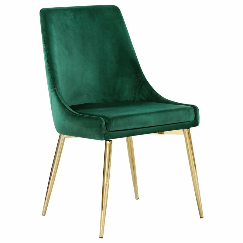 Hot Sale 👍 MOD The Draper Dining Chair, Green, Velvet, Gold Base, Set Of 2 😍 2 Hot Sale 👍 MOD The Draper Dining Chair, Green, Velvet, Gold Base, Set Of 2 😍 - Image 2