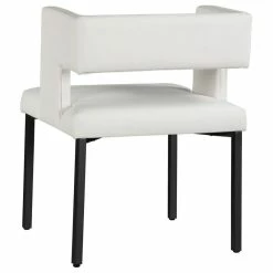 Promo 💯 MOD The Verve Dining Chair, White And Matte Black, Faux Leather And Iron, Set Of 2 ❤️ -Living Room Furniture Shop 5f6199be02741778 0746 w800 h800 b1 p0