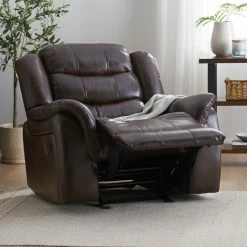 Discount 😍 GDFStudio GDF Studio Merit Brown Pu Leather Glider Recliner Club Chair 🛒 -Living Room Furniture Shop 5f917d230239391e 3724 w800 h800 b0 p0