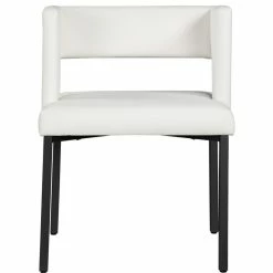 Promo 💯 MOD The Verve Dining Chair, White And Matte Black, Faux Leather And Iron, Set Of 2 ❤️ -Living Room Furniture Shop 6001423b02741777 0746 w800 h800 b1 p0
