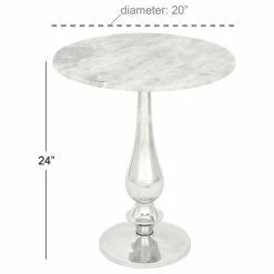 Best Sale 😀 Brimfield & May Traditional White Marble Accent Table 54250 🥰 -Living Room Furniture Shop 6051a84a0b2178bf 6929 w800 h800 b1 p0