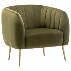 Promo 😀 ELuxury Channel Decorative Accent Chair With Metal Legs, Green ⭐ -Living Room Furniture Shop 60a1db54029e0ec3 0844 w800 h800 b1 p0