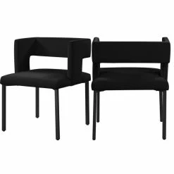 Hot Sale ๐ฅ MOD The Verve Dining Chair, Black, Velvet And Iron, Set Of 2 ๐