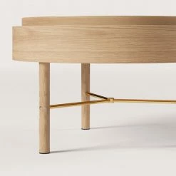 Cheap 🎁 Homary Modern Round Wood Rotating Tray Coffee Table With Storage, Natural ✔️ -Living Room Furniture Shop 61516d8702a9a59e 0919 w800 h800 b0 p0