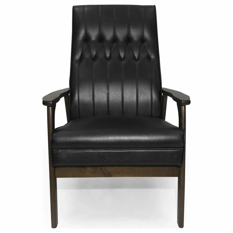 Best Sale 👍 GDFStudio Xanthe Accent Chair, Matte Black And Walnut 🌟 8 Best Sale 👍 GDFStudio Xanthe Accent Chair, Matte Black And Walnut 🌟 - Image 8
