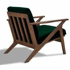 New 👏 Omax Decor Zola Lounge Chair, Green Velvet/Walnut ❤️ -Living Room Furniture Shop 672165dd0ee12070 8811 w800 h800 b1 p0