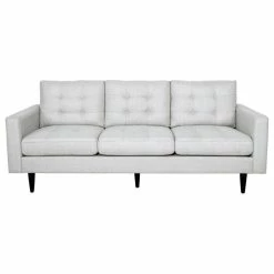 New 🎁 GDFStudio Darcy Contemporary Tufted Fabric 3 Seater Sofa, Light Gray/Dark Brown 👏