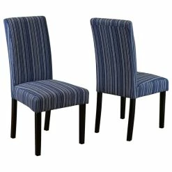 Buy 🔥 Monsoon Pacific Seville Stripe Fabric Dining Chairs, Set Of 2, Blue 😉