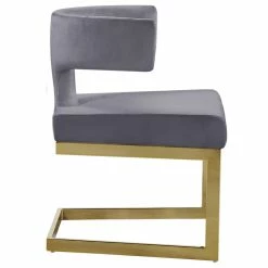 Buy 🥰 MOD The Eve Dining Chair, Gray And Gold, Velvet And Metal 🌟 -Living Room Furniture Shop 6b71f9510274184f 0738 w800 h800 b1 p0