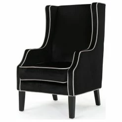 Deals 🎉 GDFStudio GDF Studio Edell Traditional New Velvet Two Toned High Winged Back Club Chair, B 🎁