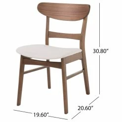 Best Sale 🤩 GDFStudio GDF Studio Helen Mid Century Dining Chair, Set Of 2, Light Beige/Natural Walnut 🎁 -Living Room Furniture Shop 6e81676901b08305 6109 w800 h800 b1 p0